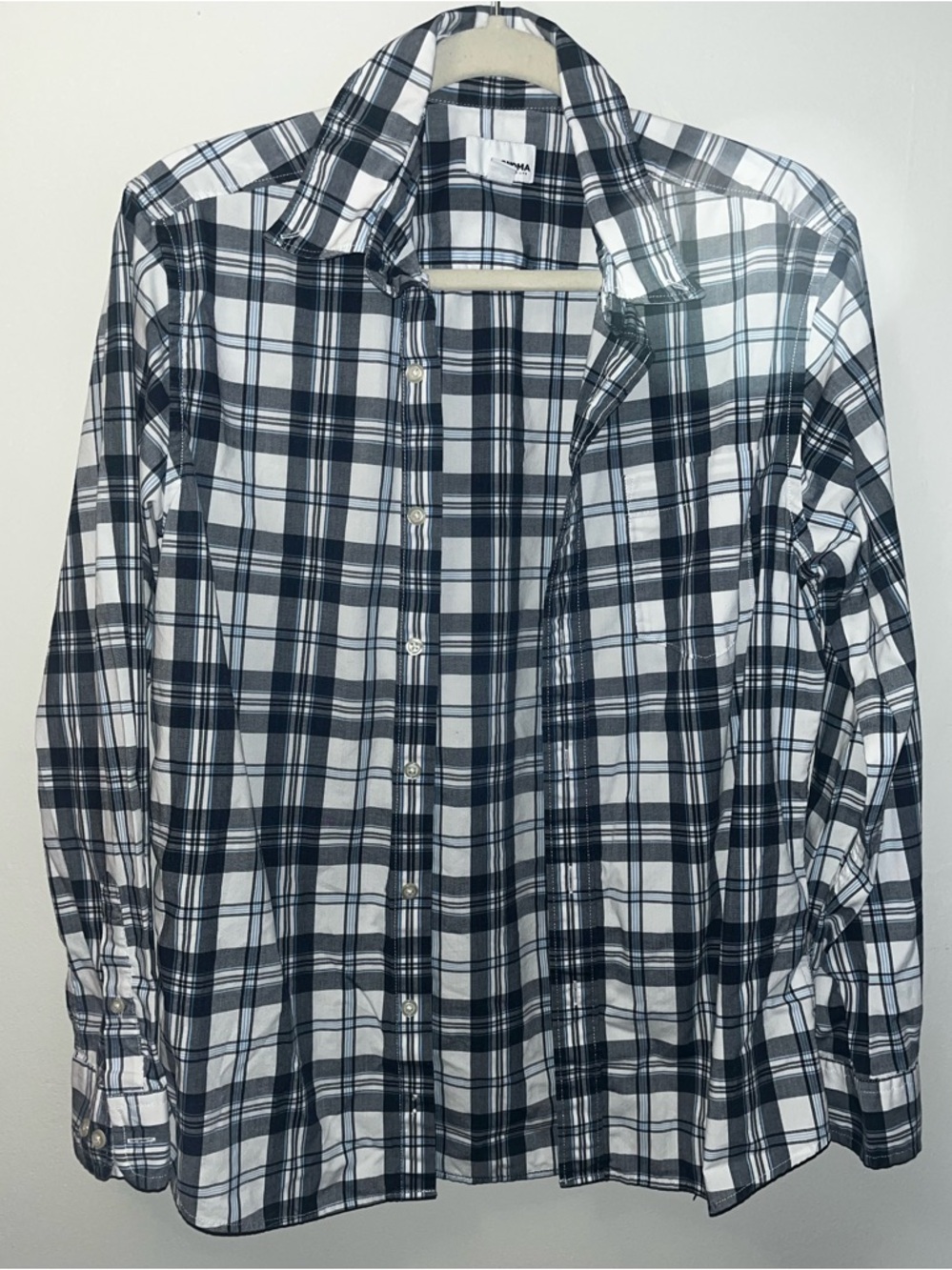 Sonoma Blue, White & Gray Plaid Button-Down Shirt